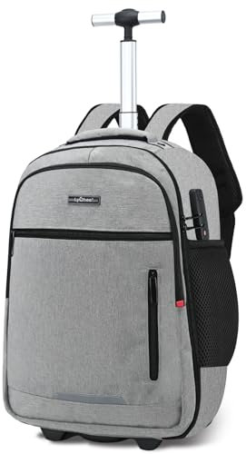 Lychee Business Rucksäcke - Rollende Rucksäcke - Seesäcke mit Rädern - Gepäckrucksäcke - Trolley-Taschen - Laptop-Taschen mit Rädern - wasserdichte Seesäcke (Grau)
