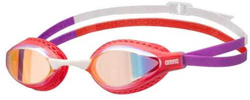 ARENA Occhialini da nuoto unisex per adulti, anti-appannamento, per uomini e donne, lenti a specchio anti-appannamento, tecnologia unica con guarnizioni ad aria, occhialini da piscina, colore: giallo