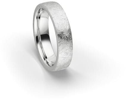 Kolibri Rings 925 Sterling Silber Ring 5mm Partnerring Ehering Freundschaftsring Unisex - Inkl. Gratis Gravur und Etui (Eismatt)