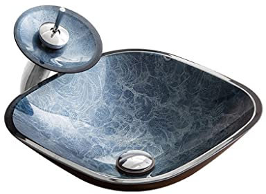 MRKU Unterbauwaschbecken Badezimmerwaschbecken Badezimmer Waschbecken aus gehärtetem Glas Aufsatzwaschbecken Waschbecken für Zuhause Waschbecken Badezimmerwaschtisch Waschbecken für Badezimmer