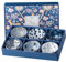 AmiCera Cereal Bowl, Blue and White Porcelain Salad Bowl with Gift Box, Ceramic Small Bowls 300ml(10 oz), Set of 6, Bowls for Soup, Snack, Rice, Dishwasher & Oven Safe, Microwavable