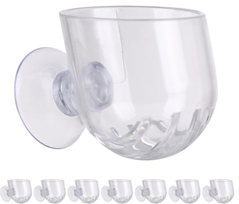 SHINEOFI Lot de 8 Pots Suspendus pour Aquarium en Acrylique Transparent Petite Taille Ovale avec Ventouses Jardinières Murales pour Culture Hydroponique et Décoration Intérieure