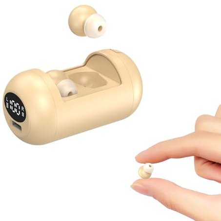 Invisible Mini Small Earbuds Wireless Bluetooth ENC Noise Cancelling In Ear Buds Discreet Headphones Hidden Tiny Low-Profile Earphones for Small Ears Men Women Sleep Audiobooks Work Commuting Sports