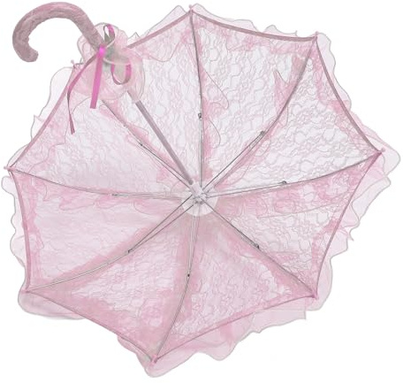 Fabater Spetsparasollparaply, Handgjord Vintagedesign, Elegant Bröllopsparaply för Bröllopsspets, Dekorativt Spetsparasollfotograferingsrekvisita med Ergonomiskt Handtag för Bröllopsfestdans