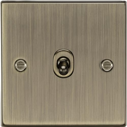 10AX 1G 2 Way Toggle Switch - Square Edge Antique Brass