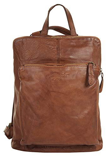 Samantha Look Rucksack Echt Leder Damen | Made in Italy, Verstellbare Trageriemen, Vintage Design, Optimale Fächeraufteilung | 020019