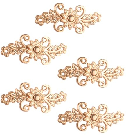 WANDIC Clips para Cárdigan, 5 Pares de Cierres Retro de Capa de Flores de Crisantemo, Ganchos y Ojos, Cierre de Clip para Suéter, Chal, Color Dorado Claro