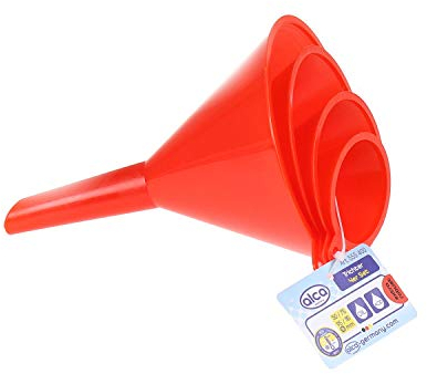 alca® Trichter 4er Set – Ø 50/75/95/115 mm, öl- & säurebeständig, Polypropylen, rot