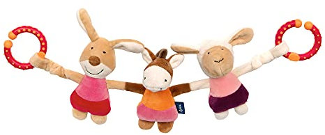 SIGIKID 42784 Wagenkette Tiere Blue Mädchen Babyspielzeug empfohlen ab Geburt pink/mehrfarbig