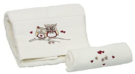 BIANCHERIAWEB Copia toallitas de baño, toallas para cara y invitados bidet, toallita 1+1 búhos, color liso