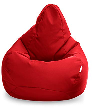 Loft 25 Fauteuil de Jeu | Siège pour Salon d'Extérieur et d'Intérieur | Résistant à l'Eau | Conception Ergonomique pour Le Soutien du Corps | Pouf Durable (Rouge)