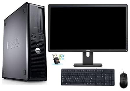 Postazione Bundle DELL completa/PC con SSD 128GB / INTEL DUAL CORE/WINDOWS 11 / MONITOR 22'' VGA FULL HD/WI-FI/KIT TASTIERA E MOUSE/DVD ROM(Ricondizionato certificato)