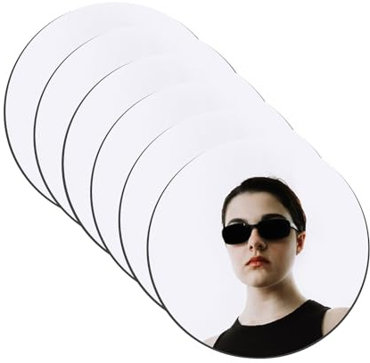 TAIANJI 6 stycken runda akrylspeglar, inte glas, rund spegelplatta, 2 mm tjocklek (25 cm)
