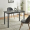 [en.casa] Esstisch Tammela für 4 Personen 120 x 60 cm Esszimmertisch rechteckige Tischplatte Küchentisch Marmor-Optik schwarz Stahlbeine