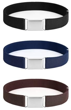 Lunyloer Kinder Gürtel - 3 Stück Verstellbar Stretch Elastisch für 2-15 Jährige Jungen Und Mädchen (35-75cm)