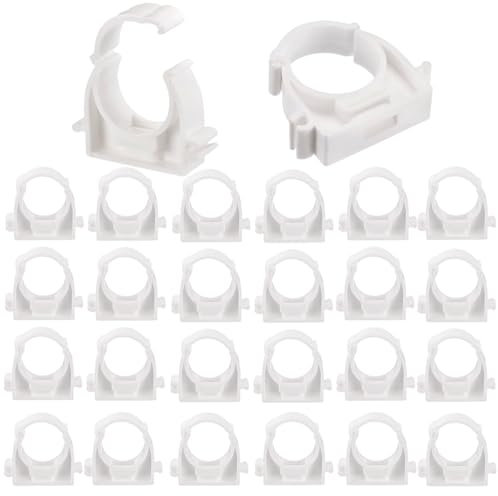 RXKFIGX 30 Piezas Tubo Sujetar Hebilla para Tubería de Tubería de 20 mm Clips Abrazaderas de PPR para Tubería de Agua de Tubería para Sistema de Fijación de Tuberías Blanco