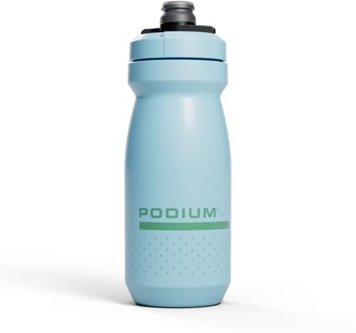 CamelBak Podium 21oz Bike Water Bottle - Easy Squeeze Bottle - Fits Most Bike Cages, Crystal Blue