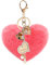 JK Home Porte-Clef Personnalisé Coeur Porte-clé Photo Pendentif Pompon en Peluche Cristal avec Boîte pour Voiture Sac à Main Saint-Valentin Noël Love Rouge