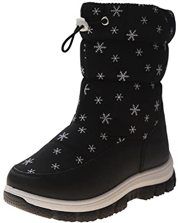 Bottes de neige tendance pour femmes - Pour garçons et filles - Semelles épaisses antidérapantes - Fermeture éclair latérale - Couleur unie - Chaudes et confortables