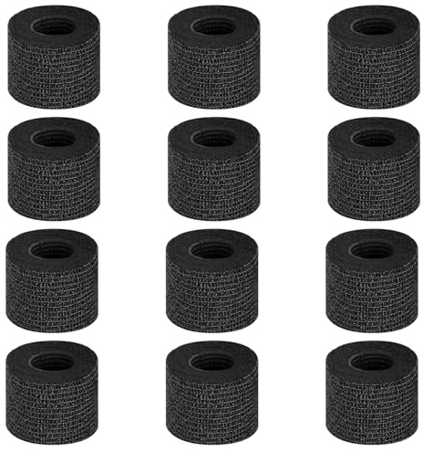 BUTBU 12 Rollos Venda Cohesiva, 5CM*4.5M Banda Venda Cinta Bendaje Adhesiva, Tape Crossfit, Esparadrapo Deportivo, Ven-Da Elastica Adhesivap para Muñeca Dedos Lesiones Deportivas, Hinchazón(Negro)