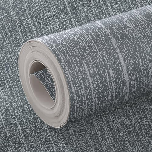 Anttyscar Dark Grey Striped Thick Textured Wallpaper Mix Plain Dark Grey Embossed Textured Wallpaper for Adults Kids Teenager Bedrooms Bathrooms Hallway Lounge Living Room Feature Wall