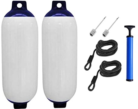 Fonowx 2 Piezas Defensas para Barco Inflable Accesorio Náutico con Cuerda Ojales Reforzados Material PVC Funcionalidad Antigolpes Adecuado para Pesca