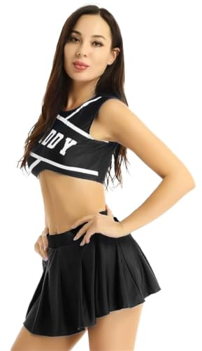 Genérico Conjunto Animadora Uniforme Cómodo De Cheerleader | Lencería Animadora Baloncesto Fútbol Americano Acción De Gracias Navidad Año Nuevo Chino San Valentín Día Madre Familia