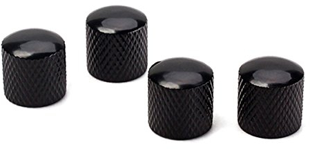 Gitarre Knob Gitarrenparts 4 stücke Gitarre Bass Dome Control Knöpfe für Ersatz (Schwarz)