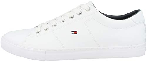 Tommy Hilfiger Herren Cupsole Sneaker Essential Leather Schuhe, Weiß (White), 46