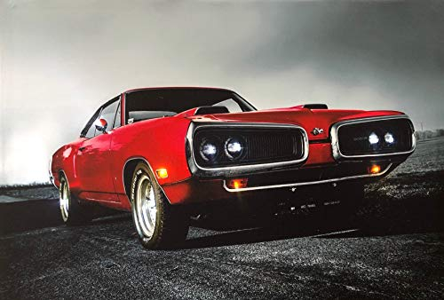 Samarkand - Lights LED-Bild mit Beleuchtung LED- Bilder Leinwandbild 65 x 45 cm Leuchtbild US CAR/Oldtimer Wandbild