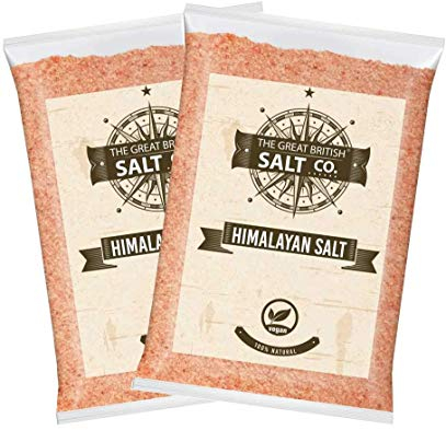 The Great British Salt Company, Pink Himalayan Salt is Pure 100% Natural, Organic Table Fine Salt, Food Grade, Raw, Vegan, 1 Kilogram