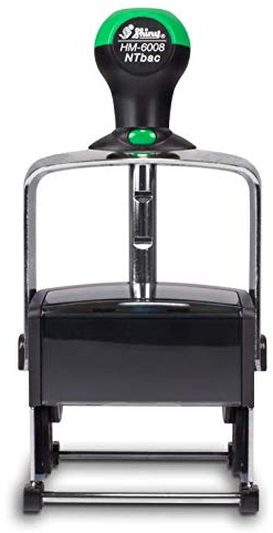 Personalisierbarer Stativstempel aus recycletem Material Shiny HM-6008 - mit eigenem Text und Logo selbst gestalten - 68 x 47 mm, für bis zu 10 Zeilen