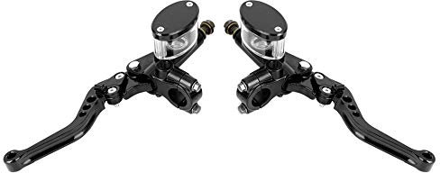Levier d'embrayage de frein hydraulique, 1 paire de réservoir de maître-cylindre en aluminium de moto 7/8 pouces Levier d'embrayage de frein hydraulique noir pour vélo de sport/vélo de rue/scooter