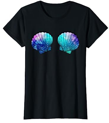 Meerjungfrau Muschel-BH - Bikini Muschel Meerjungfrau T-Shirt
