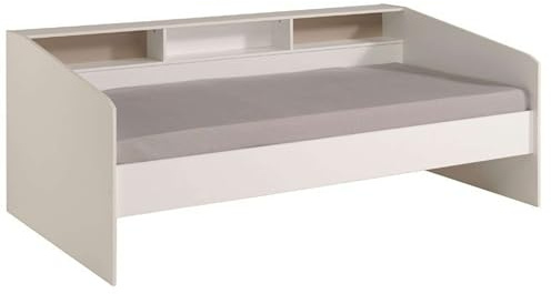 Miroytengo Cama Style Juvenil Color Blanco 3 estantes Personalizables habitación Dormitorio Juvenil 82x203x113 cm