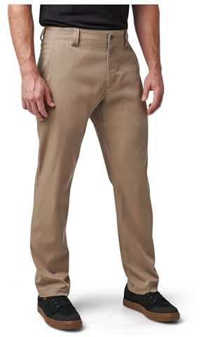 5.11 Tactical Men's Edge Chino Pants 2.0, Classy-Looking, Straight Fit, Gusset, Stone, 31W x 36L, Style 74549