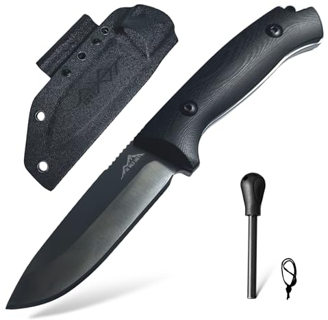 SK Wild Ones® Jagdmesser Messer Outdoor - Survival-messer, outdoor messer feststehend - Gürtelmesser outdoor feststehende klinge mit G10 Griff - Full Tang 440C Stahl Survival Messer für Camping Loki