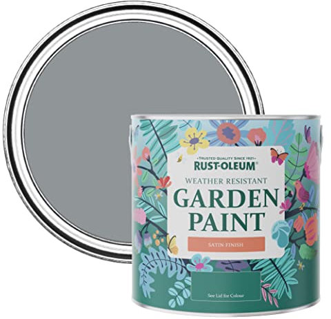 Rust-Oleum Grey Mould-Resistant Garden Paint In Satin Finish - Mid-Anthracite 2.5L
