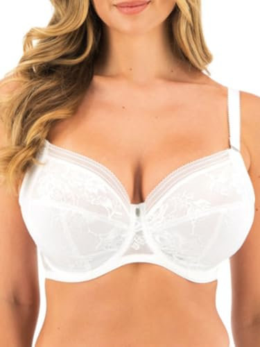 Fantasie Women's Fusion Lace Underwire Full Cup Side Support Bra, White, 32DD