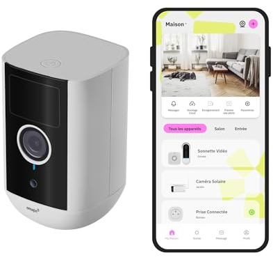OMAJIN by Netatmo, Sicherheitskamera Innen & Außen, 2 K, schnurlos, 140° Blickwinkel, IP65, 64 GB Speicher auf SD/Cloud, Bewegungs-/Personenerkennung, 9600 mAh Batterie, 2-Wege Audio, OWC-01