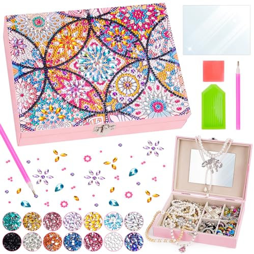 Geschenk Mädchen 5-6-7-8-9 Jahre: Basteln Mädchen 5 6 7 8 9 10 Jahre Diamond Painting Schmuckkästchen Bastelset Kinder Spielzeug ab 6-10 Jahre Mandala Geschenke für Madchen Geburtstag Geschenkideen