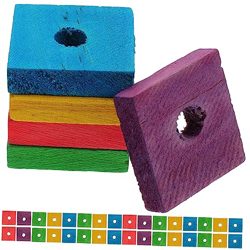 GALPADA Juguetes para Loros Yacos de Madera, 100 Piezas de Astillas para Morder, DIY para Pájaros, Adecuado para Juego y Ejercicio Color Aleatorio