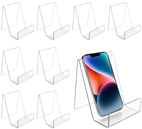 YiliYa 8 Stück Durchsichtige Acryl Buchständer, Tischständer Schräg, Tablet Halter Buchstützen, Staffelei Aufsteller Ständer Zum Anzeigen von Fotos, Büchern, Musik, Kunsthandwerk