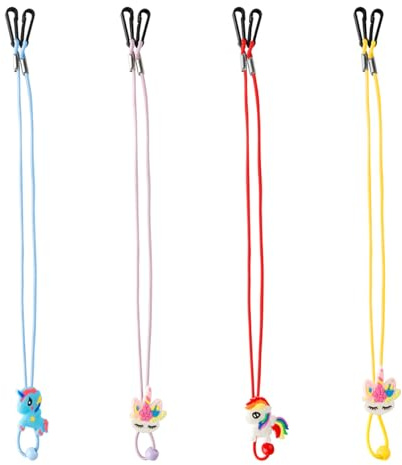 Lotsdonxia 4 Pcs Unicorn Glasses Straps, Adjustable Eyewear Retainers for Kids & Adults, Anti-Slip Spectacle Lanyards, Cotton Glasses Chains for Sports, Travel & Fashion