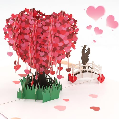 Tarjeta San Valentin, Tarjeta de Felicitación Boda 3D Invitaciones Amar Corazón Romántica, Tarjeta Cumpleaños Pop-Up Regalo Novias, San Valentín Aniversario, Cumpleaños, Madre, Amantes, tarjeta regalo
