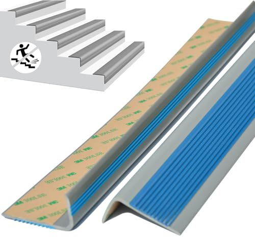 Profilo per bordi delle scale, 1m Profilo angolare in PVC autoadesivo, protezione dei bordi con funzione antiscivolo per proteggere dalle cadute
