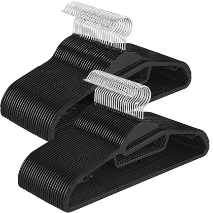 Relaxdays Set di 50 grucce, gommate Antiscivolo, con Barra, Apertura a U, Supporto per Cravatte