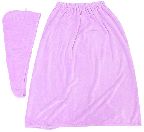 Mujeres Body Wrap Microfibra suave Capacidad de secado Batio de belleza Salón de belleza (Púrpura ligera)