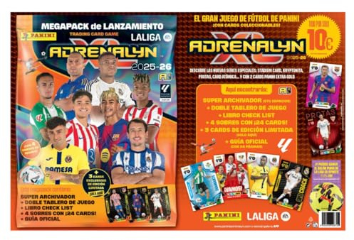 Megapack Lanzamiento Adrenalyn 2026 Panini | Album Adrenalyn XL 2025 2026 con Cartas de Futbol, Archivador y Sobres | Album de cromos Futbol + 4 Sobres + 3 Cartas Edición Limitada