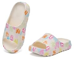CLEIKS Chaussures de Bain Femmes Mules Douche Pantoufles Sabots Plates Larges Sandales d'Été Claquettes
